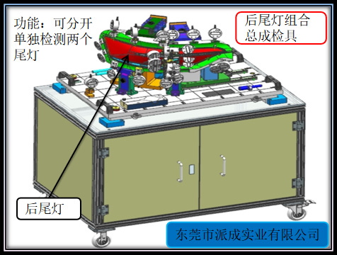 Rear tail light combination assembly inspection tool